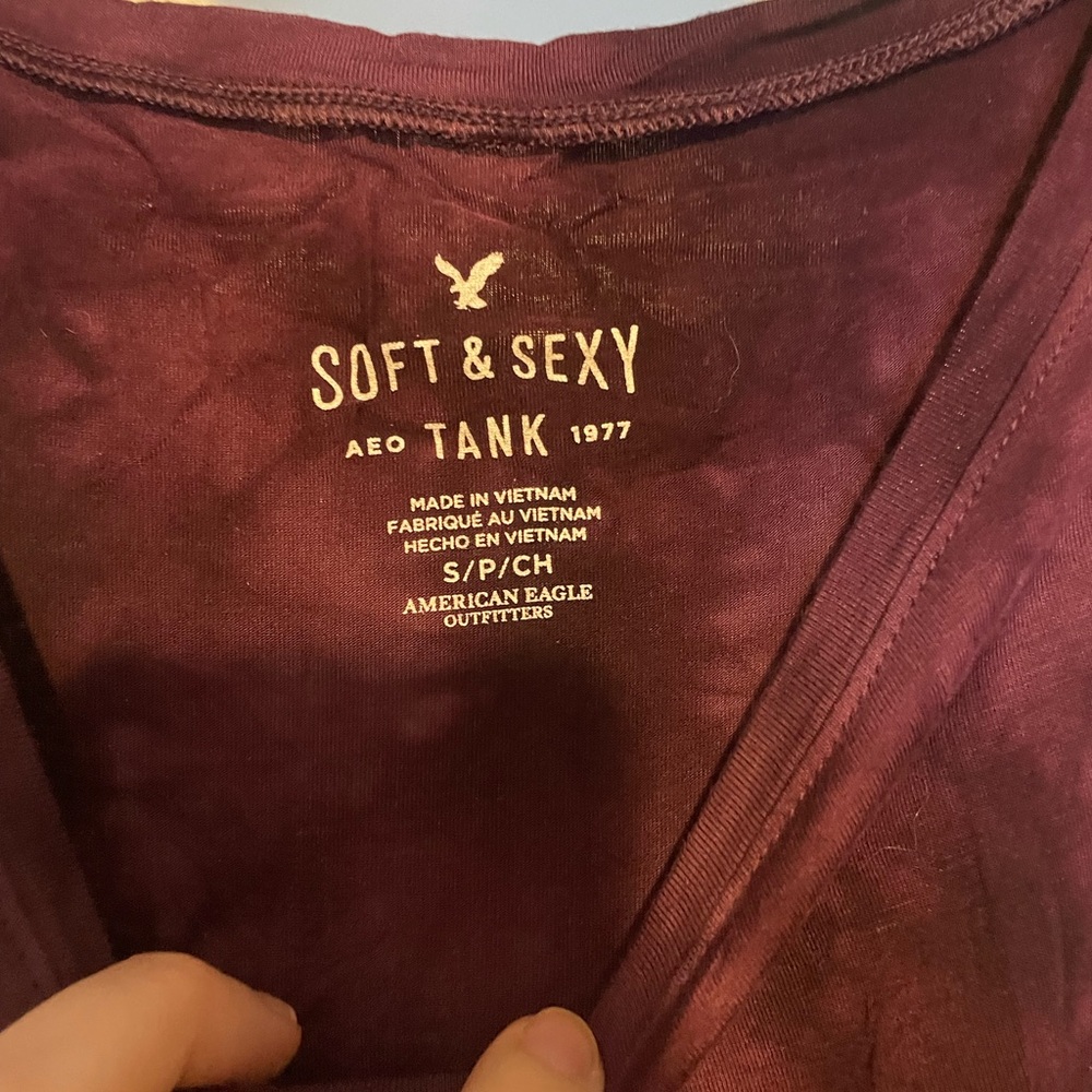 American Eagle Outfitters Deep Purple Tank Top - Picture 2 of 2